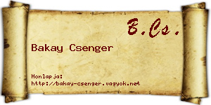 Bakay Csenger névjegykártya